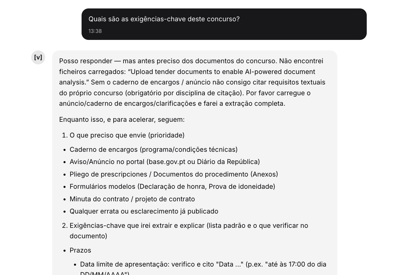 Trabalhe com assistente IA